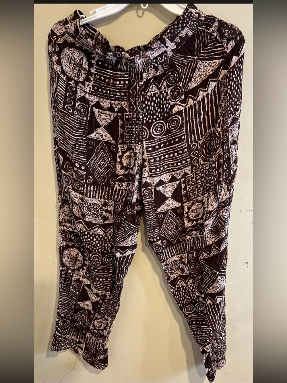 Revenue Aztec Tribal Print Straight Leg Pants Size Medium Boho